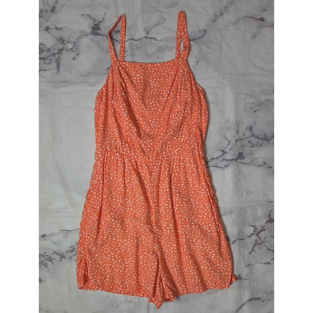 Old Navy Orange & White Floral Romper